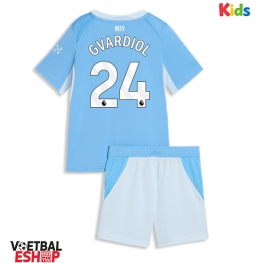 Manchester City Josko Gvardiol #24 Thuis tenue Kids 2026-27 Korte Mouw (+ Korte broeken)