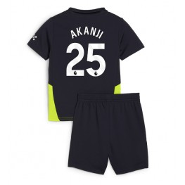 Manchester City Manuel Akanji #25 Uit tenue Kids 2024-25 Korte Mouw (+ Korte broeken)