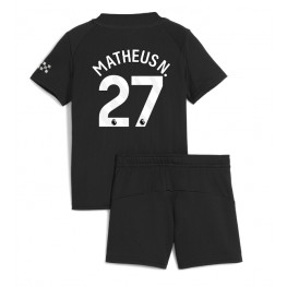 Manchester City Matheus Nunes #27 Uit tenue Kids 2025-26 Korte Mouw (+ Korte broeken)