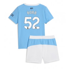 Manchester City Oscar Bobb #52 Thuis tenue Kids 2025-26 Korte Mouw (+ Korte broeken)