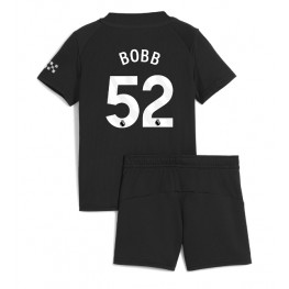 Manchester City Oscar Bobb #52 Uit tenue Kids 2025-26 Korte Mouw (+ Korte broeken)