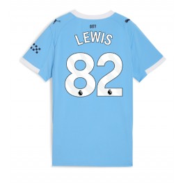 Manchester City Rico Lewis #82 Thuis tenue Dames 2025-26 Korte Mouw Manchester City Rico Lewis #82 Thuis tenue Dames 2025-26 Korte Mouw