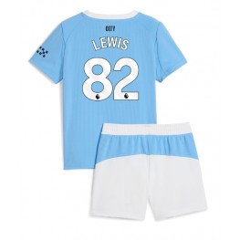 Manchester City Rico Lewis #82 Thuis tenue Kids 2025-26 Korte Mouw (+ Korte broeken)