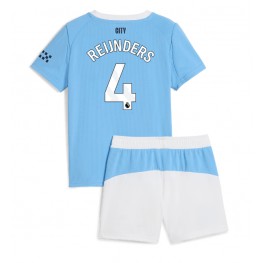 Manchester City Tijjani Reijnders #4 Thuis tenue Kids 2025-26 Korte Mouw (+ Korte broeken)