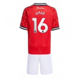 Manchester United Amad Diallo #16 Thuis tenue Kids 2025-26 Korte Mouw (+ Korte broeken)