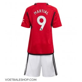 Manchester United Anthony Martial #9 Thuis tenue Kids 2023-24 Korte Mouw (+ Korte broeken)