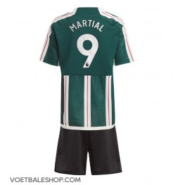 Manchester United Anthony Martial #9 Uit tenue Kids 2023-24 Korte Mouw (+ Korte broeken)