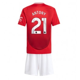 Manchester United Antony #21 Thuis tenue Kids 2024-25 Korte Mouw (+ Korte broeken)