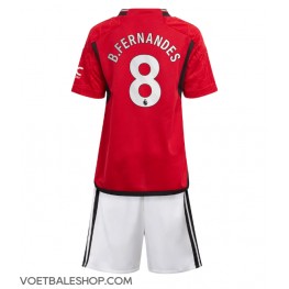 Manchester United Bruno Fernandes #8 Thuis tenue Kids 2023-24 Korte Mouw (+ Korte broeken)