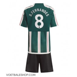 Manchester United Bruno Fernandes #8 Uit tenue Kids 2023-24 Korte Mouw (+ Korte broeken)
