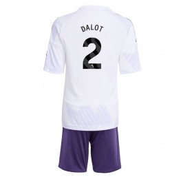 Manchester United Diogo Dalot #2 Uit tenue Kids 2025-26 Korte Mouw (+ Korte broeken)