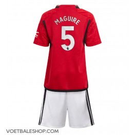 Manchester United Harry Maguire #5 Thuis tenue Kids 2023-24 Korte Mouw (+ Korte broeken)