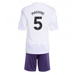 Manchester United Harry Maguire #5 Uit tenue Kids 2025-26 Korte Mouw (+ Korte broeken)
