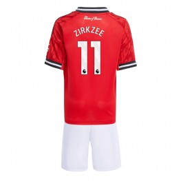 Manchester United Joshua Zirkzee #11 Thuis tenue Kids 2025-26 Korte Mouw (+ Korte broeken)
