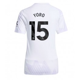 Manchester United Leny Yoro #15 Uit tenue Dames 2025-26 Korte Mouw