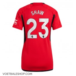 Manchester United Luke Shaw #23 Thuis tenue Dames 2023-24 Korte Mouw