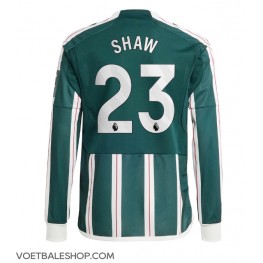 Manchester United Luke Shaw #23 Uit tenue 2023-24 Lange Mouw