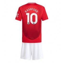 Manchester United Marcus Rashford #10 Thuis tenue Kids 2024-25 Korte Mouw (+ Korte broeken)