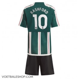 Manchester United Marcus Rashford #10 Uit tenue Kids 2023-24 Korte Mouw (+ Korte broeken)