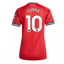 Manchester United Matheus Cunha #10 Thuis tenue Dames 2025-26 Korte Mouw