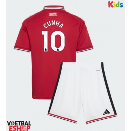 Manchester United Matheus Cunha #10 Thuis tenue Kids 2026-27 Korte Mouw (+ Korte broeken)