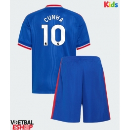 Manchester United Matheus Cunha #10 Uit tenue Kids 2026-27 Korte Mouw (+ Korte broeken)