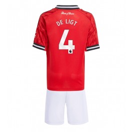 Manchester United Matthijs de Ligt #4 Thuis tenue Kids 2025-26 Korte Mouw (+ Korte broeken)