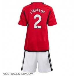 Manchester United Victor Lindelof #2 Thuis tenue Kids 2023-24 Korte Mouw (+ Korte broeken)