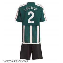 Manchester United Victor Lindelof #2 Uit tenue Kids 2023-24 Korte Mouw (+ Korte broeken)