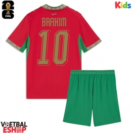 Marokko Brahim Diaz #10 Thuis tenue Kids WK 2026 Korte Mouw (+ Korte broeken)