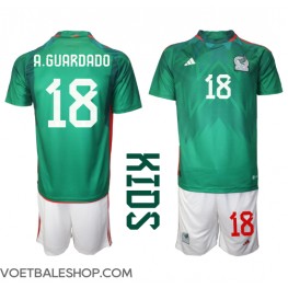 Mexico Andres Guardado #18 Thuis tenue Kids WK 2022 Korte Mouw (+ Korte broeken)