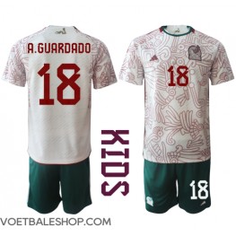 Mexico Andres Guardado #18 Uit tenue Kids WK 2022 Korte Mouw (+ Korte broeken)