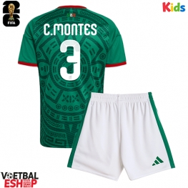 Mexico Cesar Montes #3 Thuis tenue Kids WK 2026 Korte Mouw (+ Korte broeken)