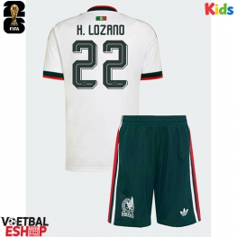 Mexico Hirving Lozano #22 Uit tenue Kids WK 2026 Korte Mouw (+ Korte broeken)