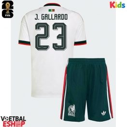 Mexico Jesus Gallardo #23 Uit tenue Kids WK 2026 Korte Mouw (+ Korte broeken)