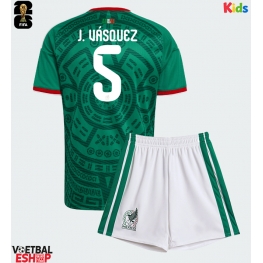 Mexico Johan Vasquez #5 Thuis tenue Kids WK 2026 Korte Mouw (+ Korte broeken)