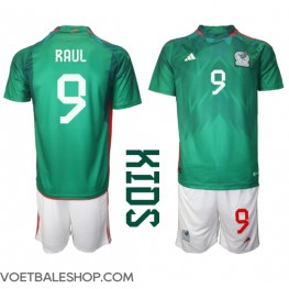 Mexico Raul Jimenez #9 Thuis tenue Kids WK 2022 Korte Mouw (+ Korte broeken)