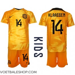 Nederland Davy Klaassen #14 Thuis tenue Kids WK 2022 Korte Mouw (+ Korte broeken)