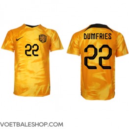 Nederland Denzel Dumfries #22 Thuis tenue WK 2022 Korte Mouw