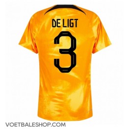 Nederland Matthijs de Ligt #3 Thuis tenue WK 2022 Korte Mouw