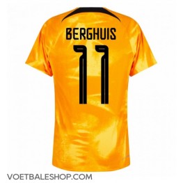 Nederland Steven Berghuis #11 Thuis tenue WK 2022 Korte Mouw