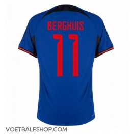 Nederland Steven Berghuis #11 Uit tenue WK 2022 Korte Mouw