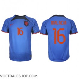 Nederland Tyrell Malacia #16 Uit tenue WK 2022 Korte Mouw