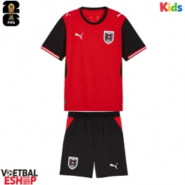 Oostenrijk Thuis tenue Kids WK 2026 Korte Mouw (+ Korte broeken)