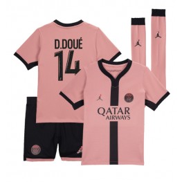 Paris Saint-Germain Desire Doue #14 Derde tenue Kids 2024-25 Korte Mouw (+ Korte broeken)