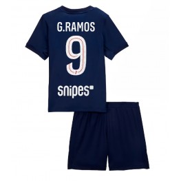 Paris Saint-Germain Goncalo Ramos #9 Thuis tenue Kids 2025-26 Korte Mouw (+ Korte broeken)