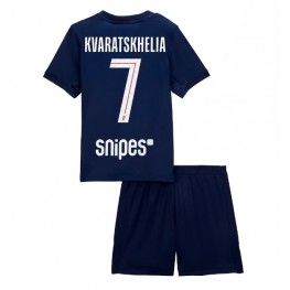 Paris Saint-Germain Khvicha Kvaratskhelia #7 Thuis tenue Kids 2025-26 Korte Mouw (+ Korte broeken)