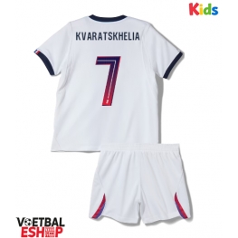 Paris Saint-Germain Khvicha Kvaratskhelia #7 Uit tenue Kids 2026-27 Korte Mouw (+ Korte broeken)