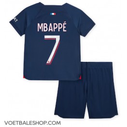 Paris Saint-Germain Kylian Mbappe #7 Thuis tenue Kids 2023-24 Korte Mouw (+ Korte broeken)