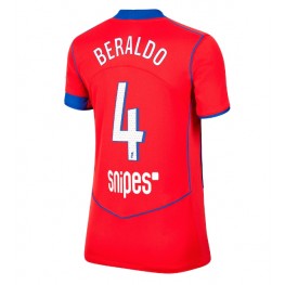 Paris Saint-Germain Lucas Beraldo #4 Derde tenue Dames 2025-26 Korte Mouw